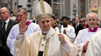 El Papa León XIV estrena férula papal el pasado 6 de enero durante el cierre de la Puerta Santa