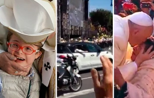 Foto : El Papa besando al niu00f1o, el mini papa mu00f3vil y el beso a las abuelitas / Cru00e9dito : Telemundo news y ACI Prensa  Telemundo news y ACI Prensa