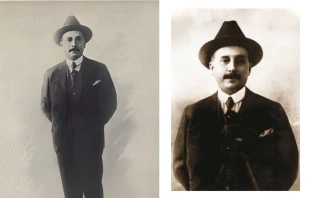 Fotografía original de José Gregorio en 1917 (izq.) Retrato oficial de la canonización (der.) Crédito: Dominio público/Vatican Media.