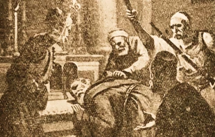 El futuro San Manuel Ruiz luego de proteger la Eucaristía Crédito: Custodia de Tierra Santa