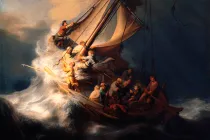 Detalle de La tormenta en el mar de Galilea (Rembrandt van Rijn, 1633).