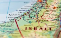 Mapa de Israel y la Franja de Gaza.