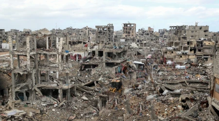 Una ciudad destruida en Gaza.