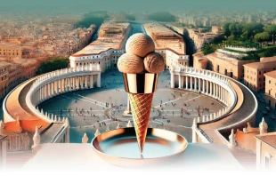 Presentación en Roma del helado “Halleluyah” Crédito: Cortesía