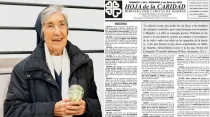 Sor Josefina Calvo, hija de la Caridad, falleció a los 90 años. Crédito: Cáritas Madrid