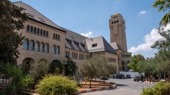 Complejo hospitalario-iglesia de Augusta Victoria en el Monte de las Olivas, Jerusalén. Fue construida por la Fundación Emperatriz Augusta Victoria.