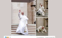 Imagen generada por inteligencia artificial en la que parece que el Papa León XIV se cae.