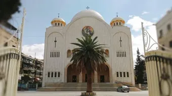 Iglesia de San Jorge restaurada tras el terremoto de 2023 en Alepo, Siria