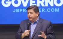 El gobernador de Illinois, J. B. Pritzker, en la Chi Hack Night, el 12 de julio de 2017.