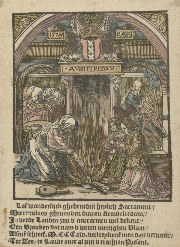 Ilustración del milagro eucarístico de Ámsterdam realizada en 1518 por Jacob Cornelisz. Crédito: Dominio público.