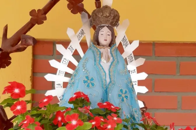 Imagen de la Virgen de Luján del colegio