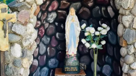 Imagen de la Virgen de Lourdes en su gruta