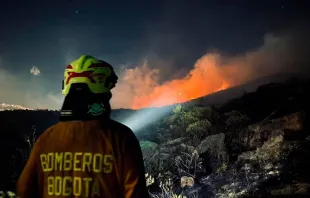 Incendio en cerros de Bogotá. Crédito: Bomberos de Bogotá.
