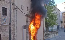 Incendio provocado en el convento de la Inmaculada Concepción en Cuenca (España) el 3 de mayo de 2024..