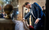 El vicepresidente de Estados Unidos, JD Vance, visita la Basílica del Santo Sepulcro en la Ciudad Vieja de Jerusalén el jueves, 23 de octubre de 2025.