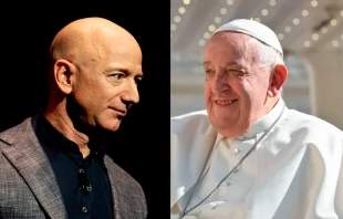 Jeff Bezos / Papa Francisco Crédito 1: Flickr Daniel Oberhaus, 2019 CC BY 2.0. Crédito 2: Vatican Media