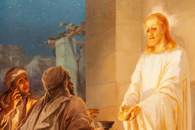 Jesús resucitado con los discípulos de Emaús