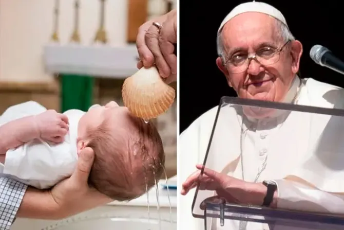 Imagen de bautismo - el Papa Francisco.
