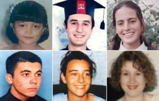 Fila superior de izq. a der.: Niña Ruiz Abad, Marcelo Henrique Câmara, Hna. Cecilia María de la Santa Faz. Fila inferior de izq. a der.: Víctor Manuel Schiavoni, Chiara Badano, Rebeca Rocamora. Crédito: Cortesía