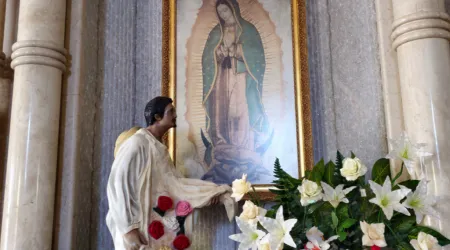 Imagen de San Juan Diego ante la Virgen de Guadalupe