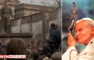 Caída del Muro de Berlín/San Juan Pablo II Caída del Muro de Berlín - San Juan Pablo II / Créditos: EWTN Noticias (Captura de pantalla) - Flickr Dennis Jarvis (CC-BY-SA-2.0)