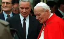Angelo Gugel con Juan Pablo II.