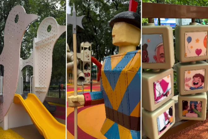 Juegos dedicados al Papa Francisco en la Plaza de Flores