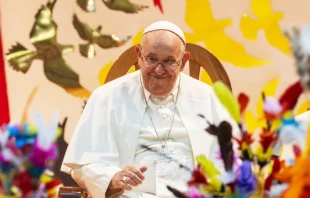 Papa Francisco en su reciente viaje por Asia y Oceanía Crédito: Daniel Ibáñez - EWTN News