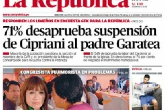 "La República" manipula resultados de encuesta sobre caso P. Garatea