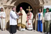 El Obispo de Santander. Mons. Arturo Ros, en el acto de clausura del Año Santo Lebaniego 2024.