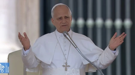 El Papa León XIV, al inicio de la Audiencia General celebrada el 17 de septiembre de 2025.