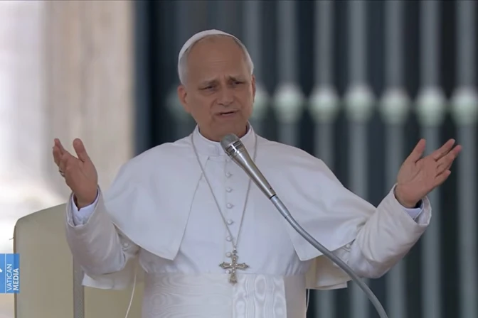 El Papa León XIV, al inicio de la Audiencia General celebrada el 17 de septiembre de 2025.