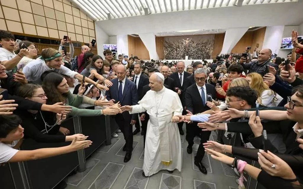 El Papa León XIV saluda a los fieles en el Aula Pablo VI en el Vaticano.?w=200&h=150