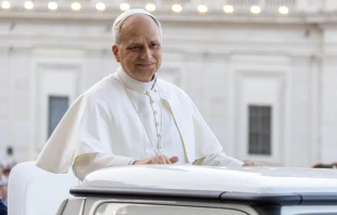 El Papa León XIV en la Vigilia de Pentecostés, el 7 de junio, en la Plaza de San Pedro del Vaticano. Crédito: Daniel Ibáñez/EWTN News.