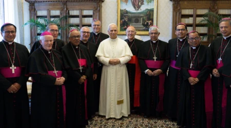 Delegación de obispos del Perú junto al Papa León XIV,