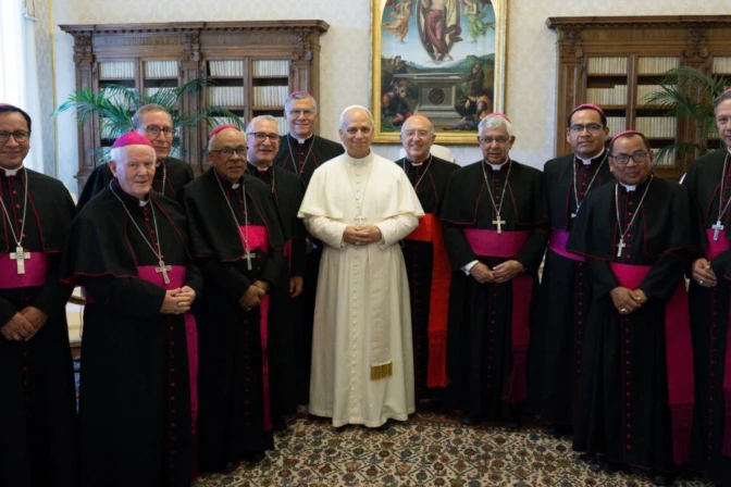 Delegación de obispos del Perú junto al Papa León XIV,