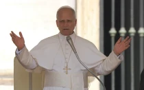 León XIV, durante la Audiencia General del 18 de junio de 2025.