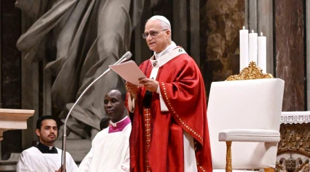 El Papa León XIV en la Misa que presidió en la Basílica de San Pedro en el Vaticano con los universitarios | Crédito: Vatican Media