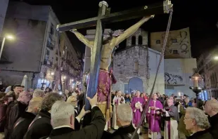 Procesión del Cristo de la Sangre en Barcelona par pedir por la lluvia. Crédito: Agustí Codinach / Arzobispado de Barcelona.
