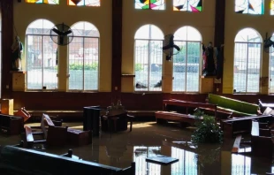 Parroquia afectada por las lluvias en Veracruz. Crédito: José Trinidad Zapata Ortiz