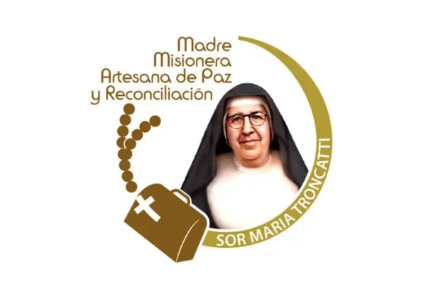 Logo oficial de la canonización de Sor María Troncatti. Crédito: Hijas de María Auxiliadora (HMA).