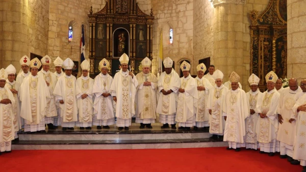 Los obispos de la Conferencia del Episcopado Dominicano (CED) en la Misa de hoy. Crédito: CED.