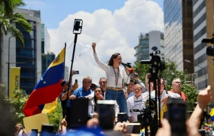 María Corina Machado en un mítin en Caracas. Crédito: Vente Venezuela.