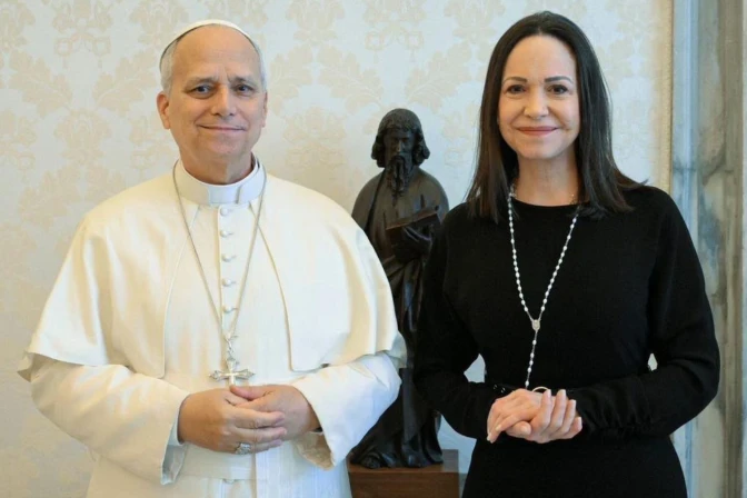 El Papa León XIV y María Corina Machado