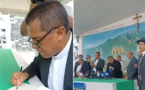 El P. José Magdaleno Álvarez, rector del Santuario del Niño Jesús de Isnotú, en la presentación de su libro.