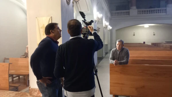 Borja Martínez-Echevarría durante el rodaje de la película. Crédito: Heridos