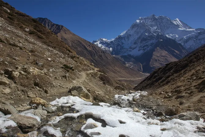 El pico Manaslu en Nepal, cordillera del Himalaya