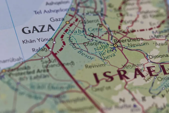 Mapa Israel-Gaza