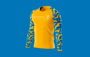 La camiseta oficial del Maratón de San Francisco que se realizará en Asís Crédito: Maratón de San Francisco / www.sanfrancescomarathon.it
