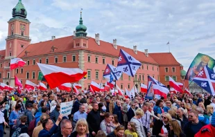 La Marcha Nacional por la Vida en las calles de Varsovia, Polonia. Crédito: EWTN Polska